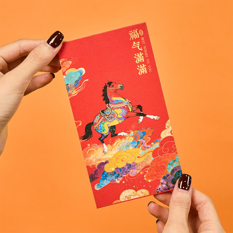 Buddha Stones Year Of The Horse 2026 New Year Blessings 6pcs Chinese Red Envelope - image 2