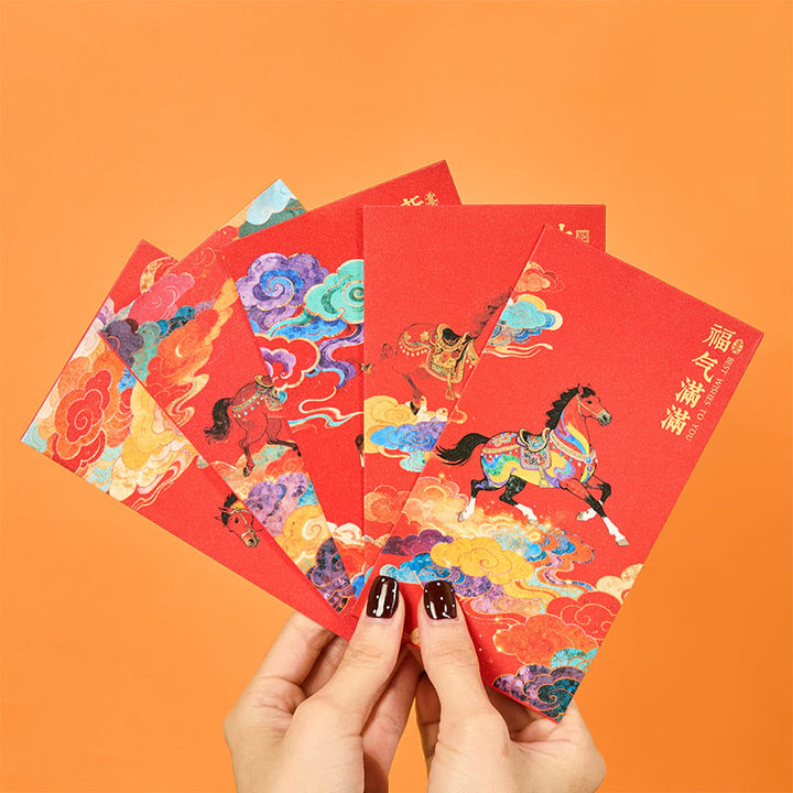 Buddha Stones Year Of The Horse 2026 New Year Blessings 6pcs Chinese Red Envelope - image 0