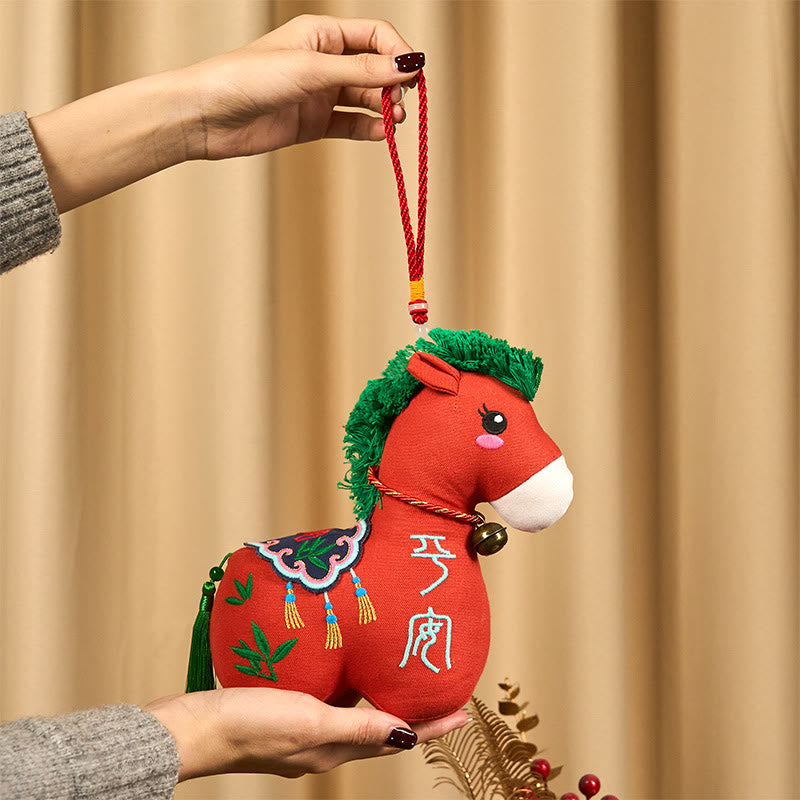 Buddha Stones Year of the Horse Copper Red String Fu Character Home Decoration - image 1