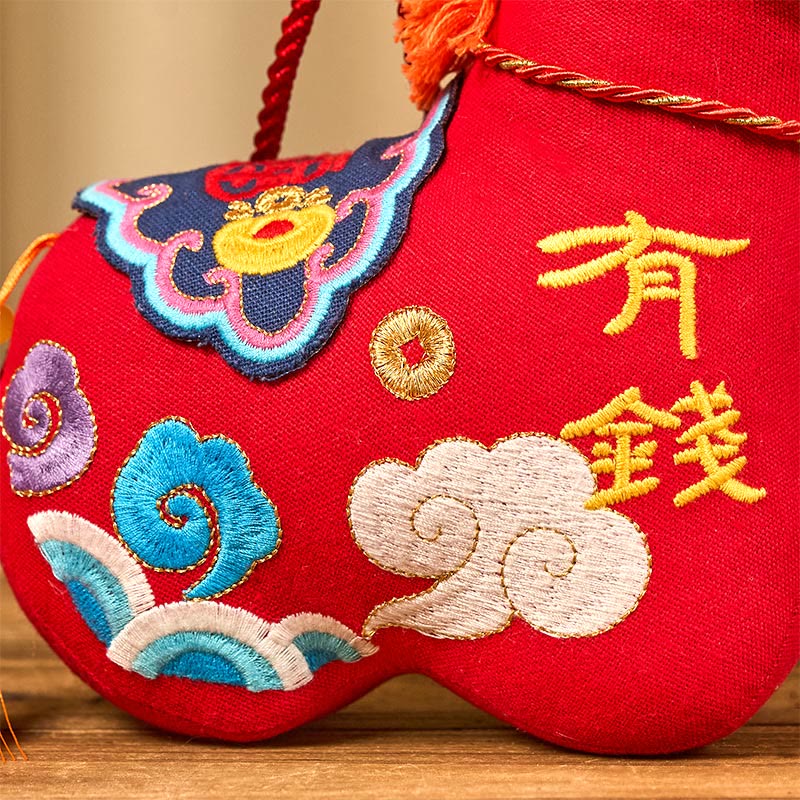 Buddha Stones Year of the Horse Copper Red String Fu Character Embroidery Prosperity Home Decoration - image 12
