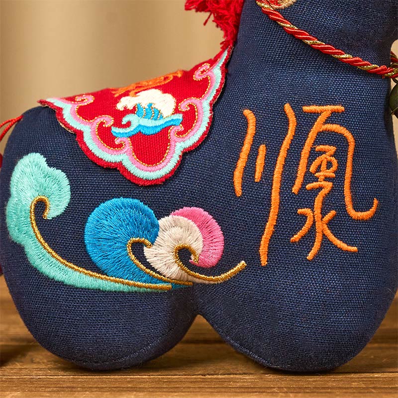 Buddha Stones Year of the Horse Copper Red String Fu Character Embroidery Prosperity Home Decoration - image 24