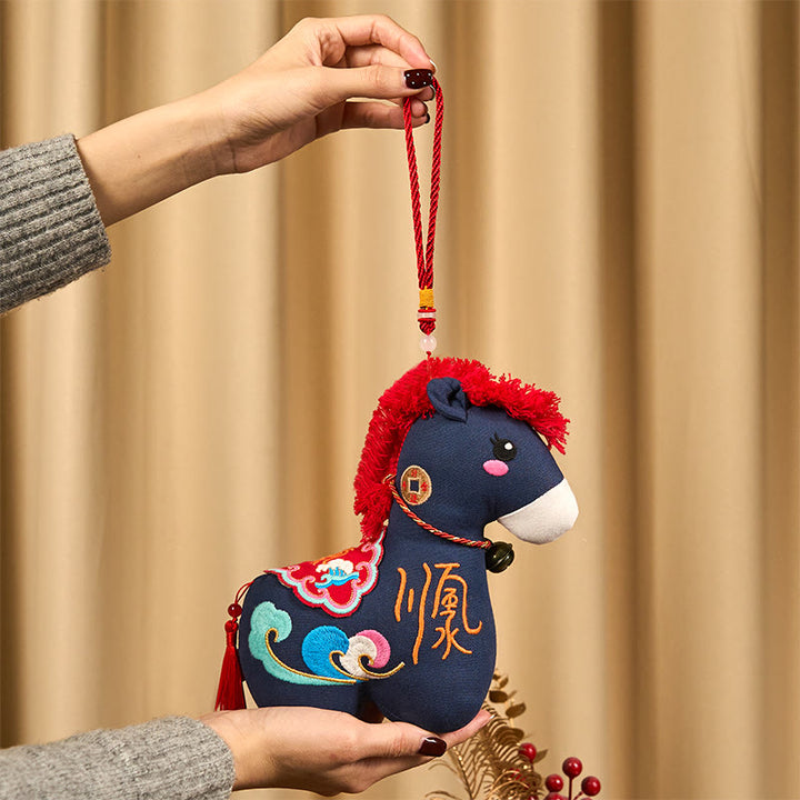 Buddha Stones Year of the Horse Copper Red String Fu Character Embroidery Prosperity Home Decoration - image 23