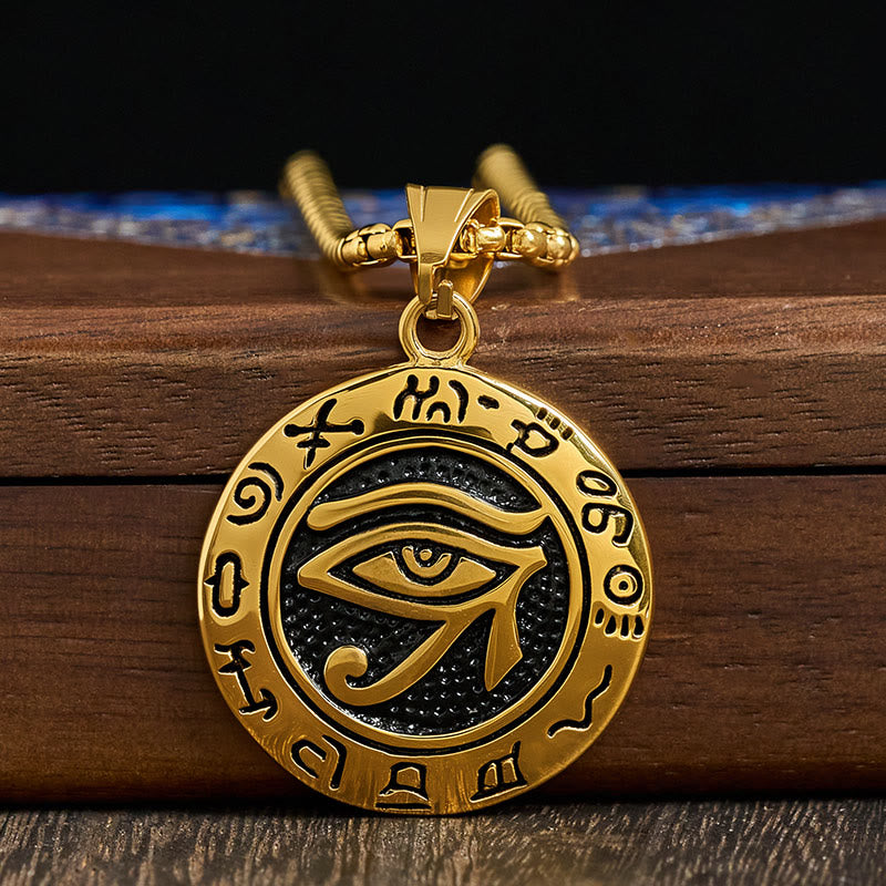 Buddha Stones Titanium Steel Evil Eye Balance Necklace Pendants - image 10