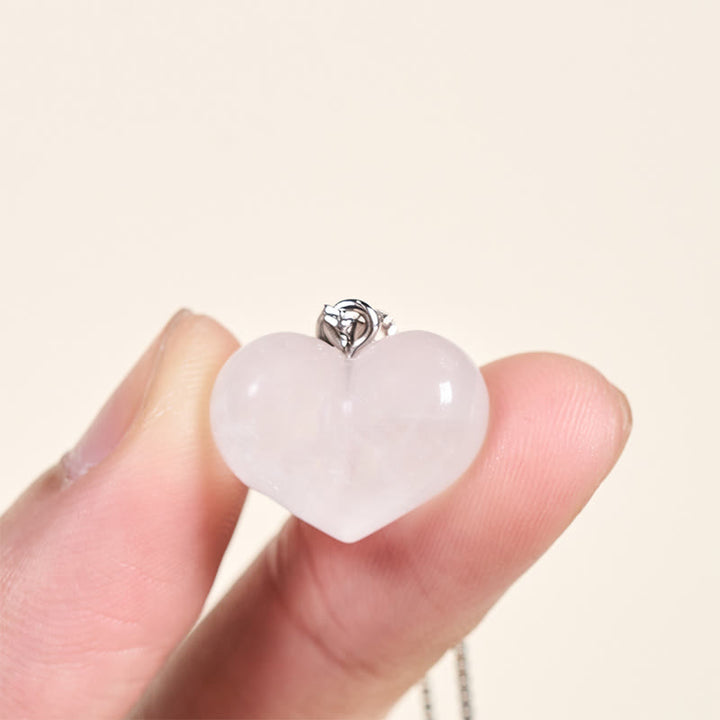 Buddha Stones Heart Design Amethyst Topaz Pink Crystal Opal Tiger Eye White Crystal Red Jasper Amazonite Green Aventurine Black Obsidian Citrine Balance Necklace Pendant - image 24