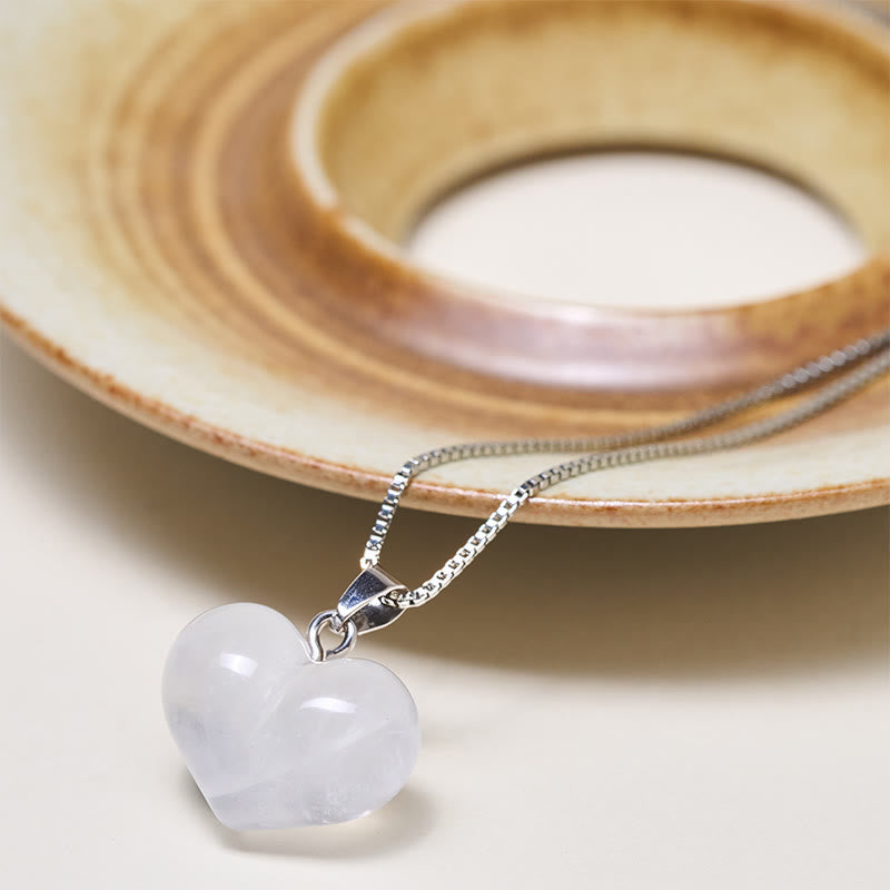 Buddha Stones Heart Design Amethyst Topaz Pink Crystal Opal Tiger Eye White Crystal Red Jasper Amazonite Green Aventurine Black Obsidian Citrine Balance Necklace Pendant - image 25