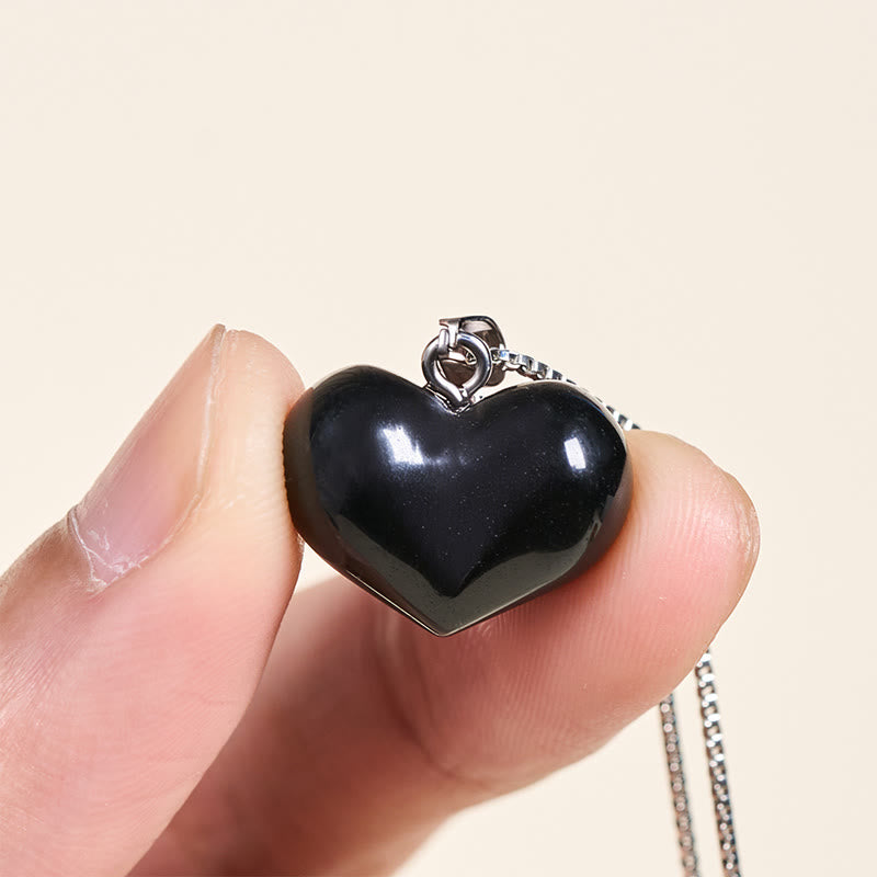 Buddha Stones Heart Design Amethyst Topaz Pink Crystal Opal Tiger Eye White Crystal Red Jasper Amazonite Green Aventurine Black Obsidian Citrine Balance Necklace Pendant - image 40