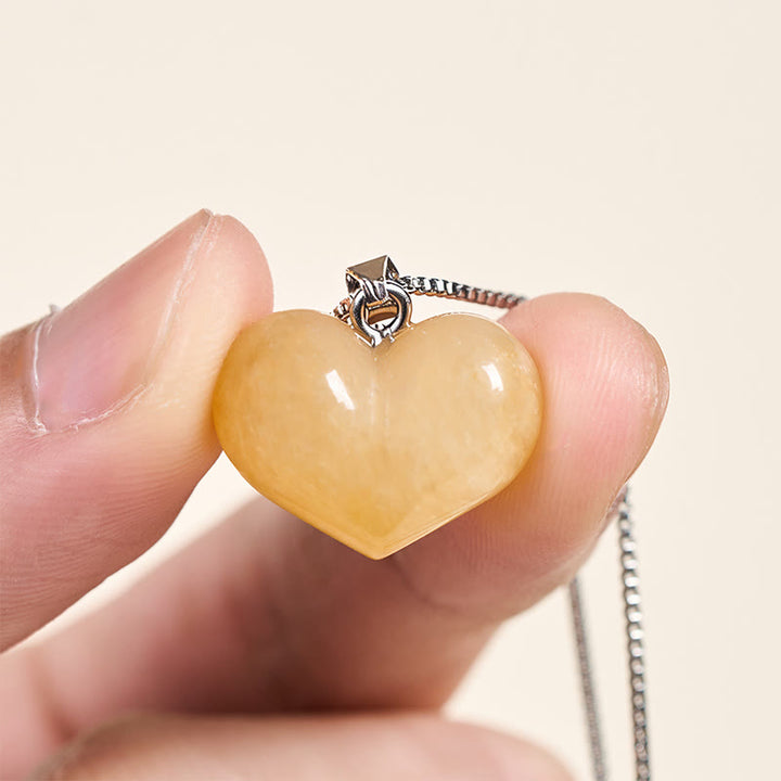 Buddha Stones Heart Design Amethyst Topaz Pink Crystal Opal Tiger Eye White Crystal Red Jasper Amazonite Green Aventurine Black Obsidian Citrine Balance Necklace Pendant - image 6