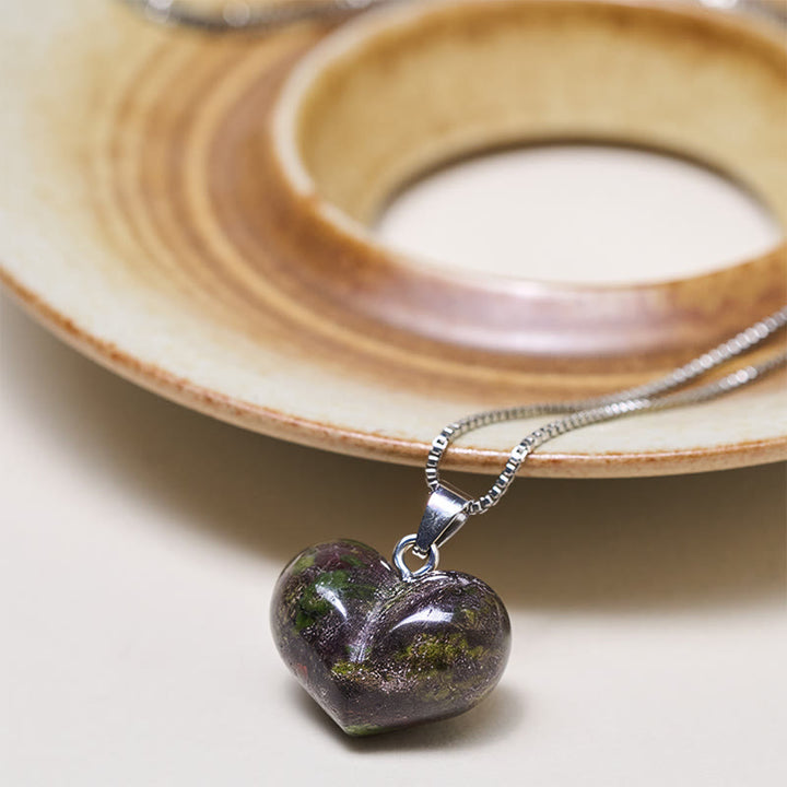 Buddha Stones Heart Design Amethyst Topaz Pink Crystal Opal Tiger Eye White Crystal Red Jasper Amazonite Green Aventurine Black Obsidian Citrine Balance Necklace Pendant - image 11