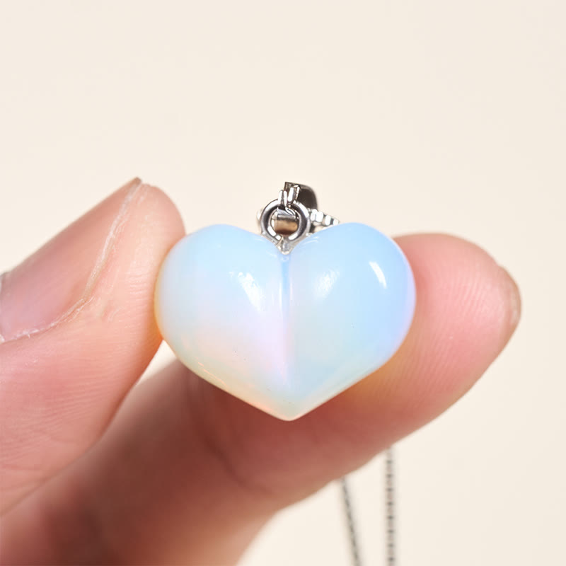 Buddha Stones Heart Design Amethyst Topaz Pink Crystal Opal Tiger Eye White Crystal Red Jasper Amazonite Green Aventurine Black Obsidian Citrine Balance Necklace Pendant - image 17