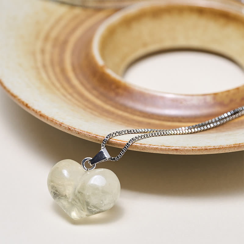 Buddha Stones Heart Design Amethyst Topaz Pink Crystal Opal Tiger Eye White Crystal Red Jasper Amazonite Green Aventurine Black Obsidian Citrine Balance Necklace Pendant - image 45