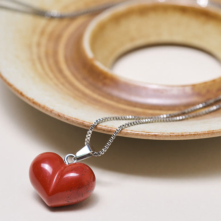 Buddha Stones Heart Design Amethyst Topaz Pink Crystal Opal Tiger Eye White Crystal Red Jasper Amazonite Green Aventurine Black Obsidian Citrine Balance Necklace Pendant - image 30