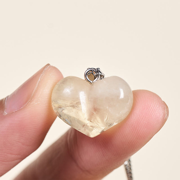 Buddha Stones Heart Design Amethyst Topaz Pink Crystal Opal Tiger Eye White Crystal Red Jasper Amazonite Green Aventurine Black Obsidian Citrine Balance Necklace Pendant - image 44