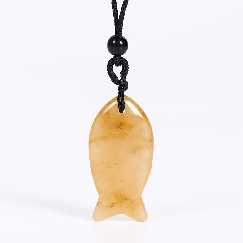 Buddha Stones Koi Fish Pink Crystal Indian Agate Amethyst Topaz Red Jasper Success Warmth Necklace Pendant - Topaz - image 14