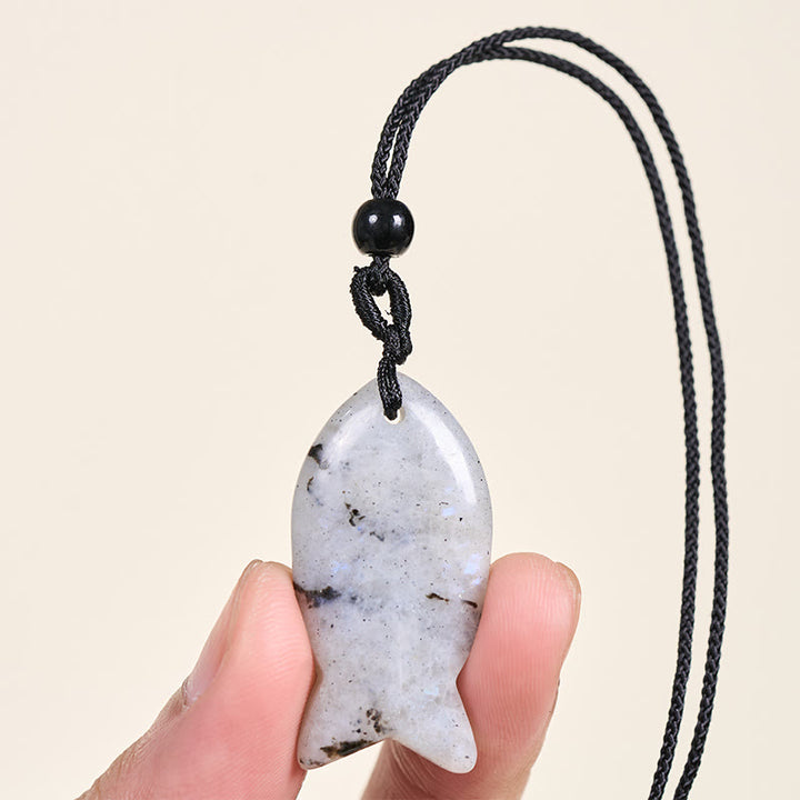 Buddha Stones Koi Fish Pink Crystal Indian Agate Amethyst Topaz Red Jasper Success Warmth Necklace Pendant - image 23