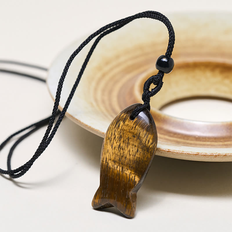 Buddha Stones Koi Fish Pink Crystal Indian Agate Amethyst Topaz Red Jasper Success Warmth Necklace Pendant - image 32