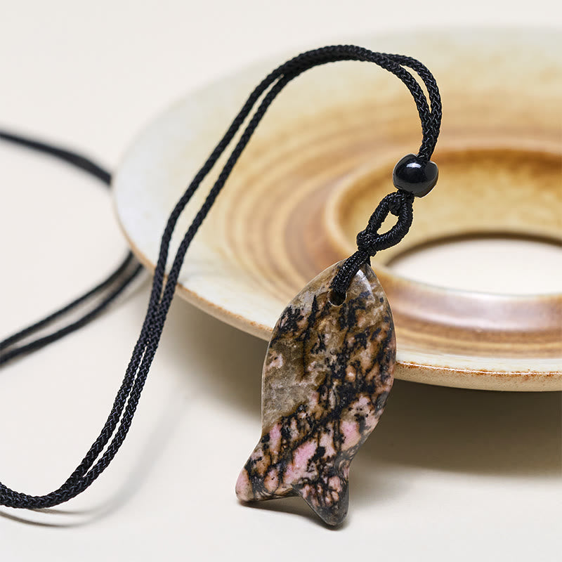 Buddha Stones Koi Fish Pink Crystal Indian Agate Amethyst Topaz Red Jasper Success Warmth Necklace Pendant - image 28