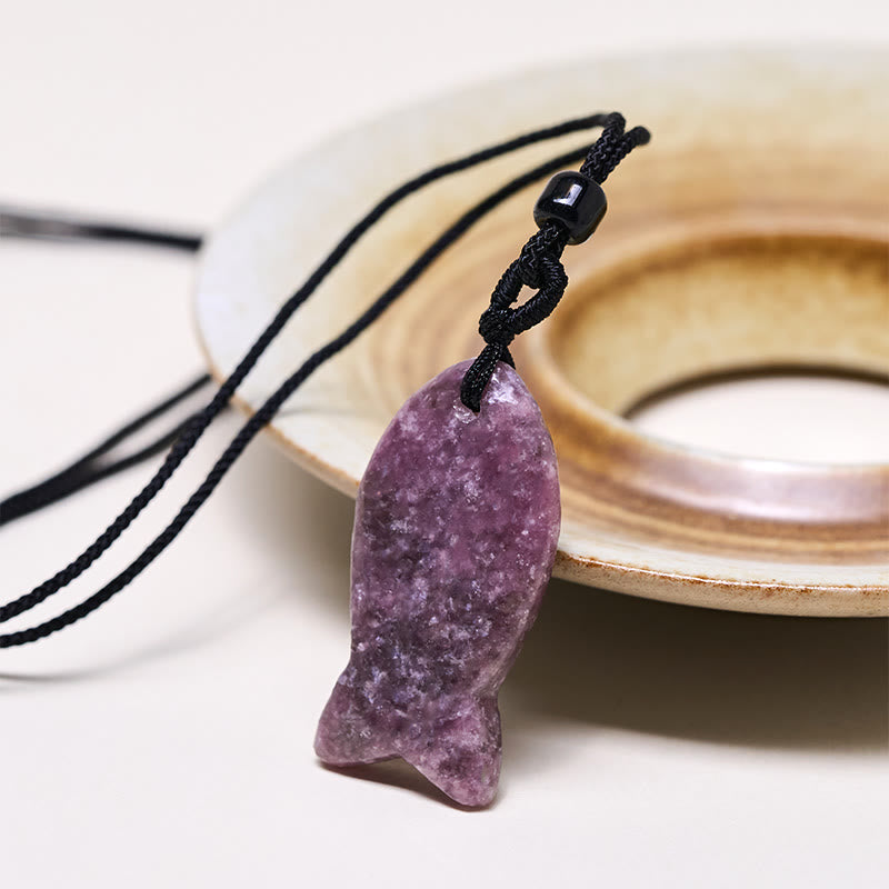 Buddha Stones Koi Fish Pink Crystal Indian Agate Amethyst Topaz Red Jasper Success Warmth Necklace Pendant - image 12