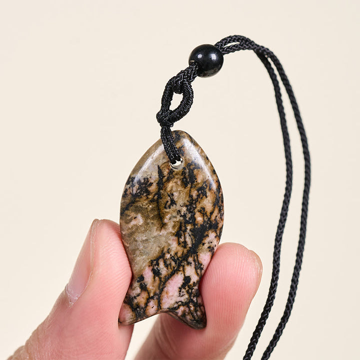 Buddha Stones Koi Fish Pink Crystal Indian Agate Amethyst Topaz Red Jasper Success Warmth Necklace Pendant - image 27