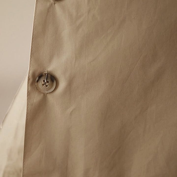 Buddha Stones Plain Buttoned Side Design Capri Cropped Women's Wide Leg Pants With Pockets - image 25