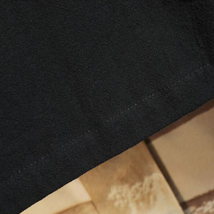 Buddha Stones Embroidered Crane Auspicious Cloud Pattern Open Front Short Sleeve Jacket Men's Cotton Kimono - image 12