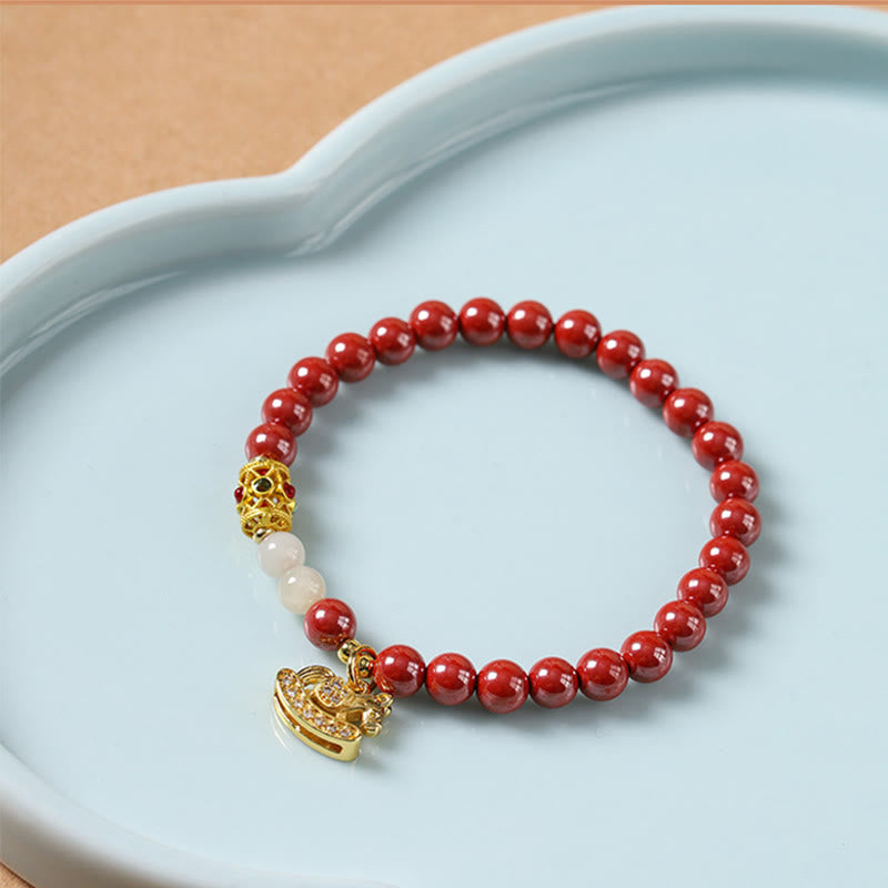 Buddha Stones Year Of The Horse Cinnabar Copper Hetian Jade Concentration Bracelet - image 10