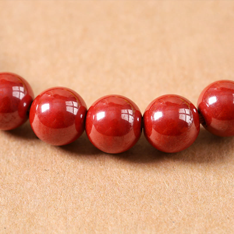 Buddha Stones Year Of The Horse Cinnabar Copper Hetian Jade Concentration Bracelet - image 8
