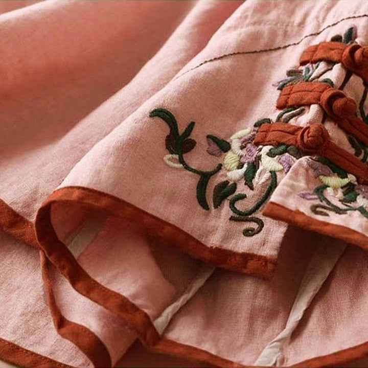 Buddha Stones Retro Flower Embroidery Design Long Sleeve Women's Shirt - image 14