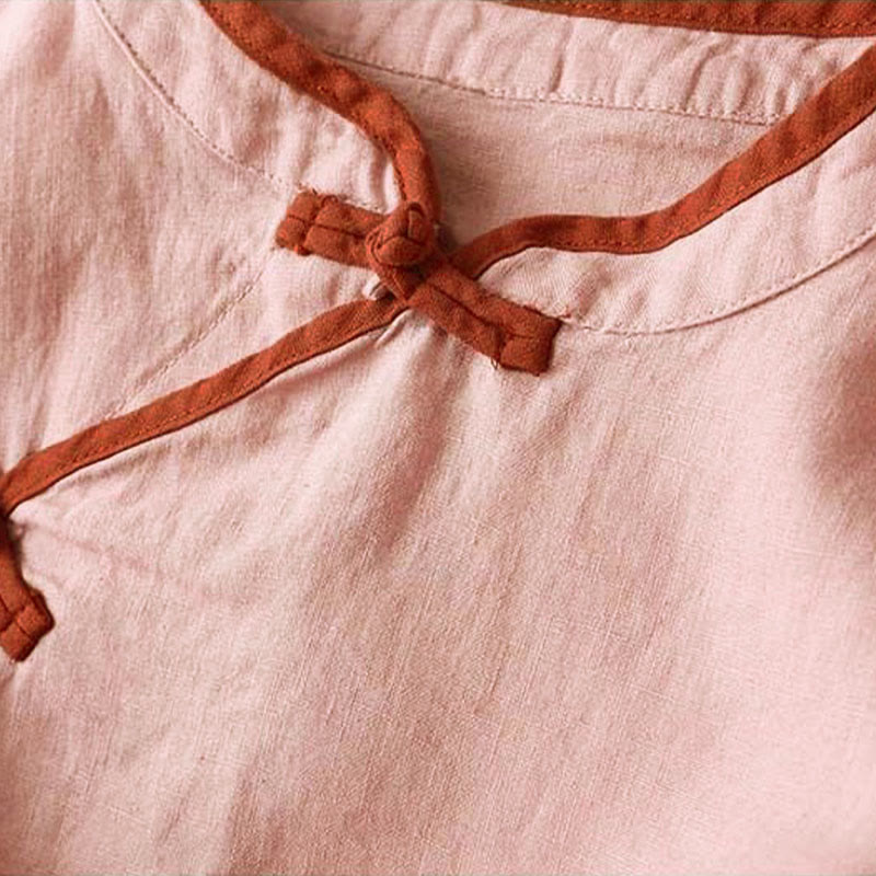 Buddha Stones Retro Flower Embroidery Design Long Sleeve Cotton Linen Women's Shirt - image 15