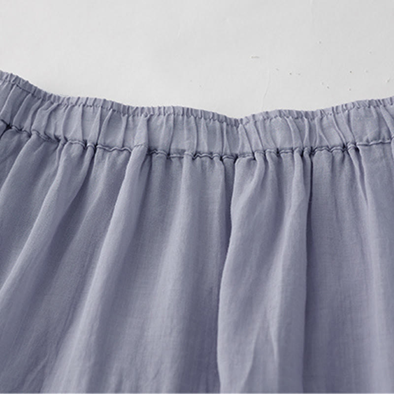 Buddha Stones Embroidery Hollow Design A-line Drawstring High Waist Women's Skirt With Pockets - image 3