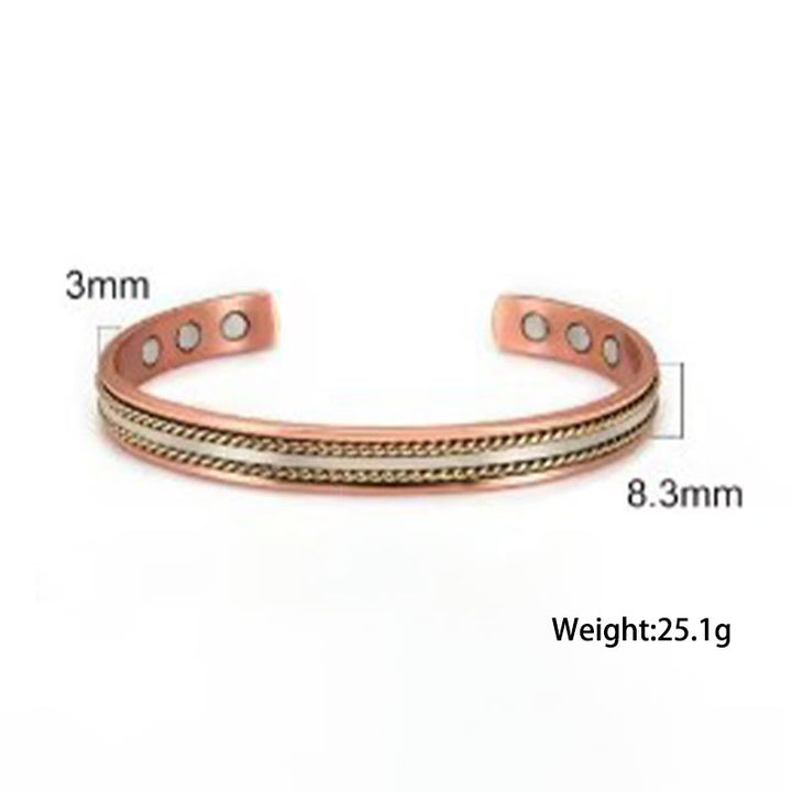 Buddha Stones Retro Twisted Design Copper Open Wealth Luck Cuff Bracelet Bangle Ring - image 5