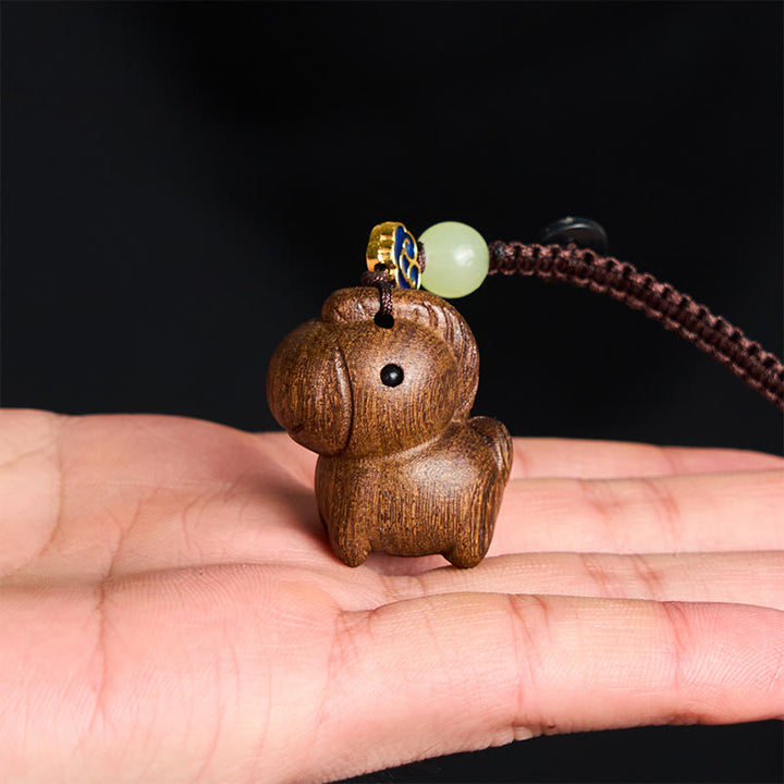 Buddha Stones "Hoping You Have a Joyful Year" Year of the Horse Rainbow Eucalyptus Small Leaf Red Sandalwood Key Chain Includes Gift Message Card - image 29