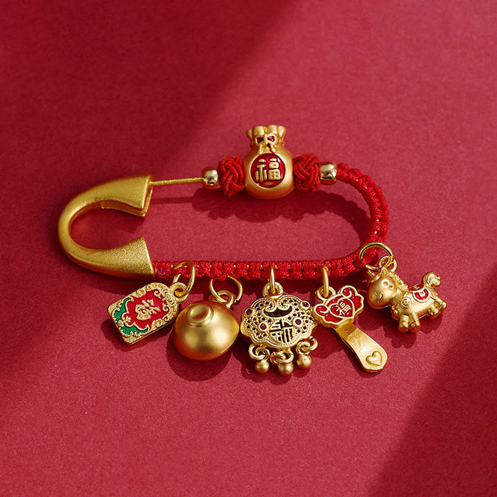 Buddha Stones "Wishing You Fortune and Good Luck" Year of the Horse Brooch Includes Gift Message Card - image 1