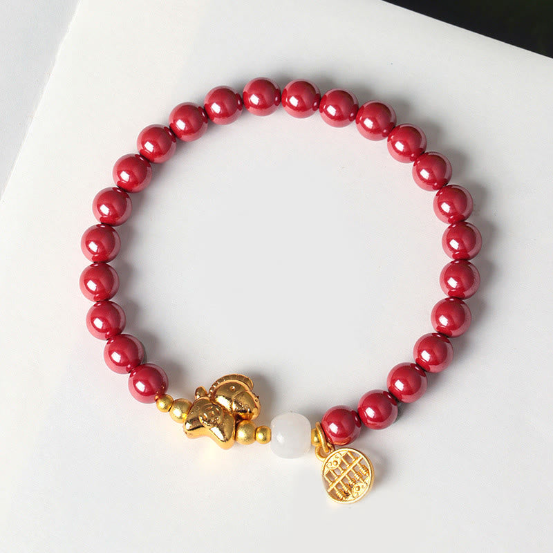 Buddha Stones Year Of The Horse Copper Cinnabar Hetian Jade 24k Gold Plated Brass Blessing Energy Bundle - image 2