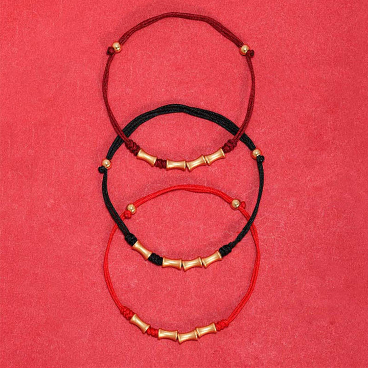 Buddha Stones 925 Sterling Silver Bamboo Design Protection Luck Braided Bracelet - image 14