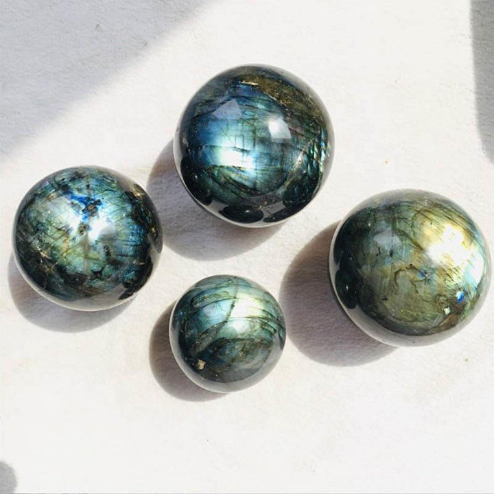 Buddha Stones Round Ball Figurine Natural Labradorite Healing Statue Office Home Decoration - image 4