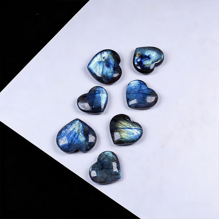 Buddha Stones Natural Heart Stone Labradorite Healing Cure Figurine Decoration - image 2