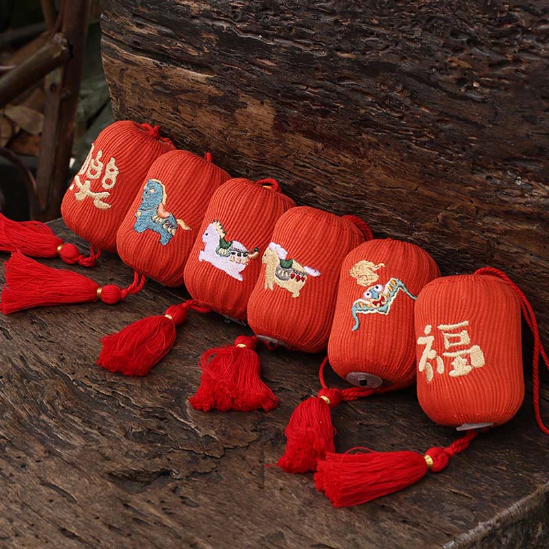 Buddha Stones Year Of The Horse Red String Fu Character Luck Embroidery Hanging Decoration - image 12