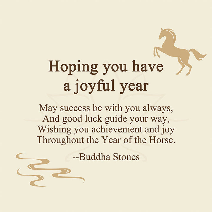 Buddha Stones "Hoping You Have a Joyful Year" Year of the Horse Lantern Fu Character Glutinous Rice Balls Bowl Gourd Alloy Key Chain Includes Gift Message Card - image 2
