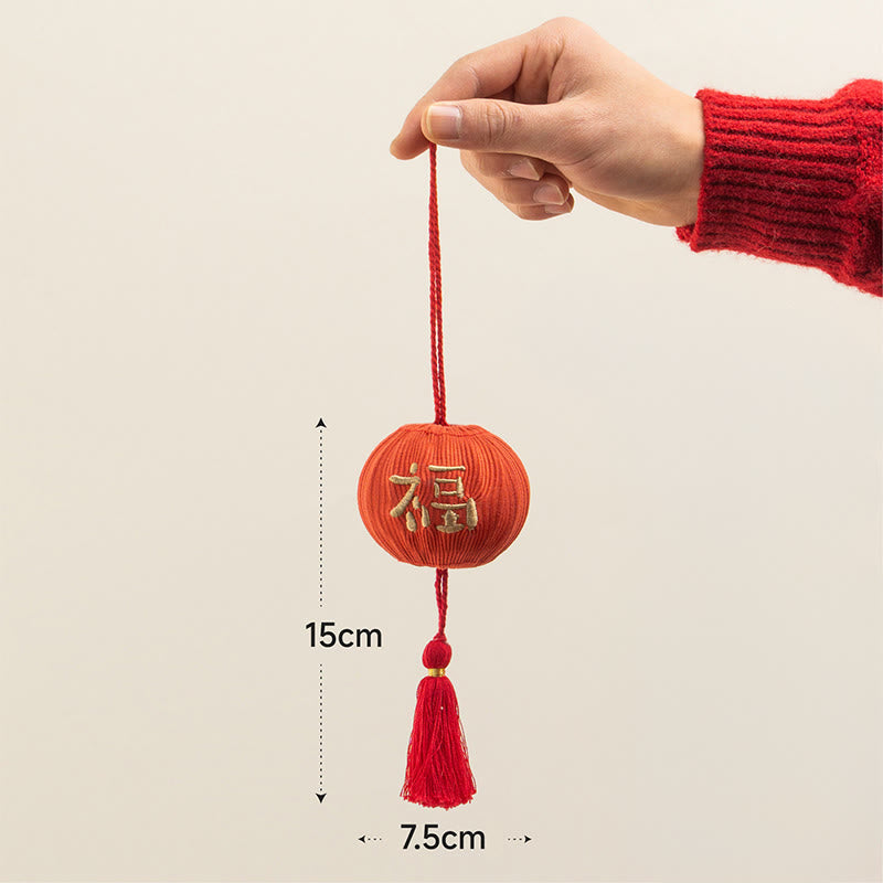 Buddha Stones Year Of The Horse Red String Fu Character Embroidery Strength Hanging Decoration - Fu Character(Size: 15*7.5cm) - image 10