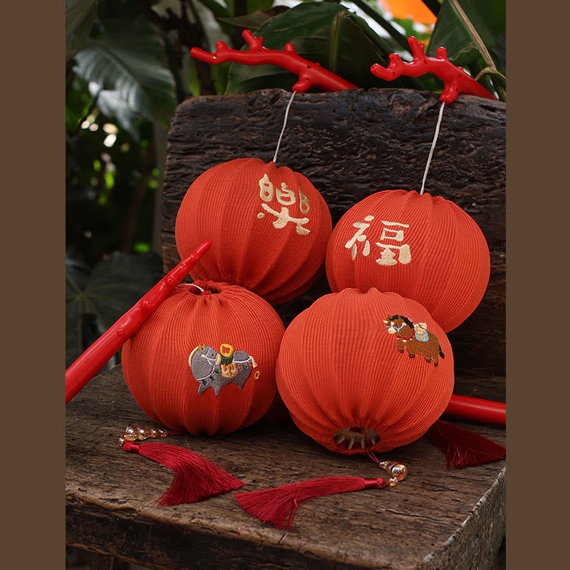 Buddha Stones Year Of The Horse Red String Fu Character Embroidery Strength Hanging Decoration - image 16