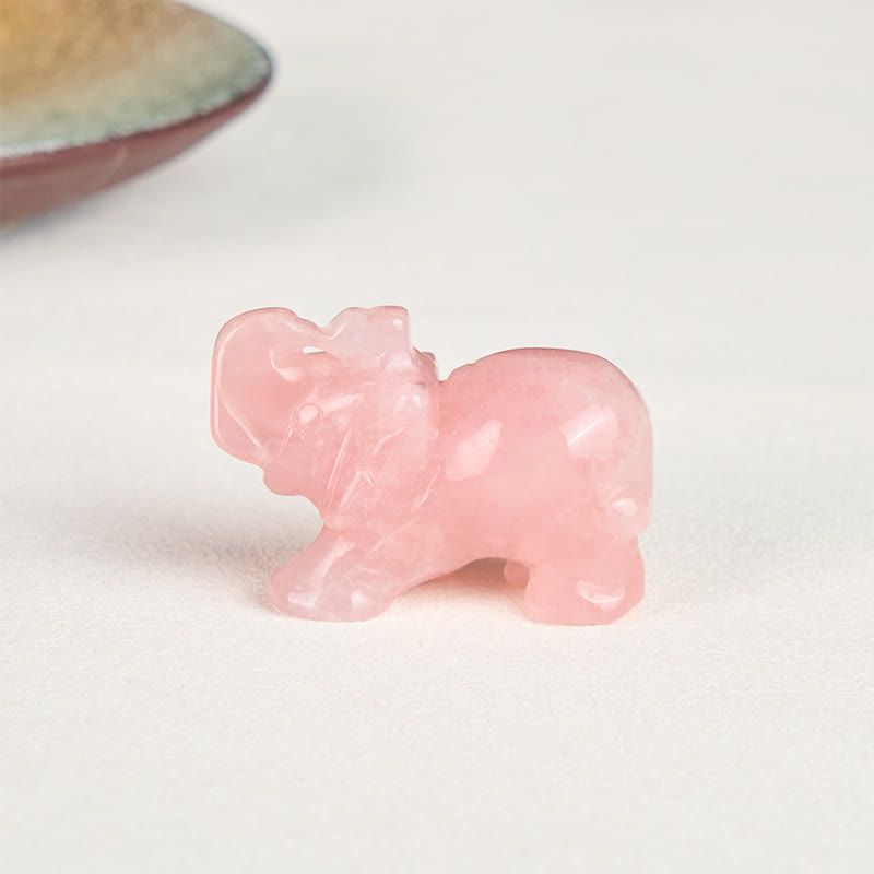 Buddha Stones ''May Blessings Walk With You'' Natural Small Elephant Amazonite Amethyst Jade Black Obsidian Stone Decoration Includes Gift Message Card - image 39