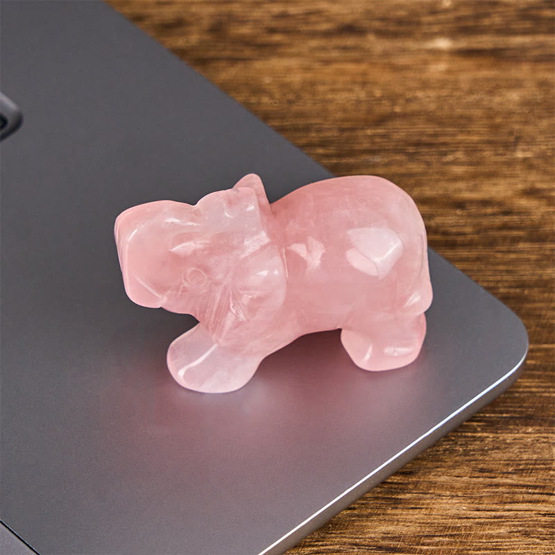 Buddha Stones ''May Blessings Walk With You'' Natural Small Elephant Amazonite Amethyst Jade Black Obsidian Stone Decoration Includes Gift Message Card - image 42