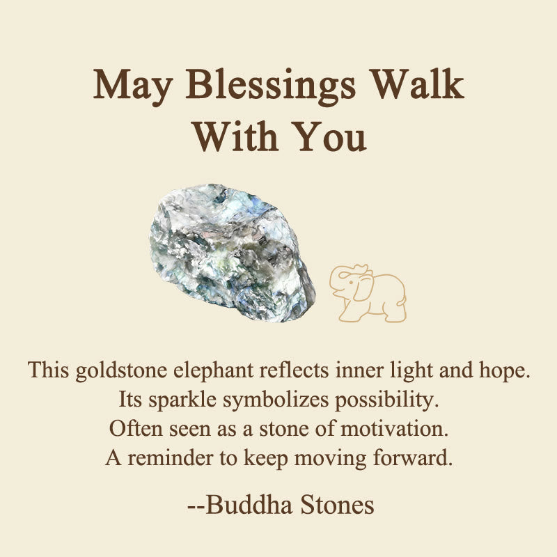 Buddha Stones ''May Blessings Walk With You'' Natural Small Elephant Amazonite Amethyst Jade Black Obsidian Stone Decoration Includes Gift Message Card - image 58
