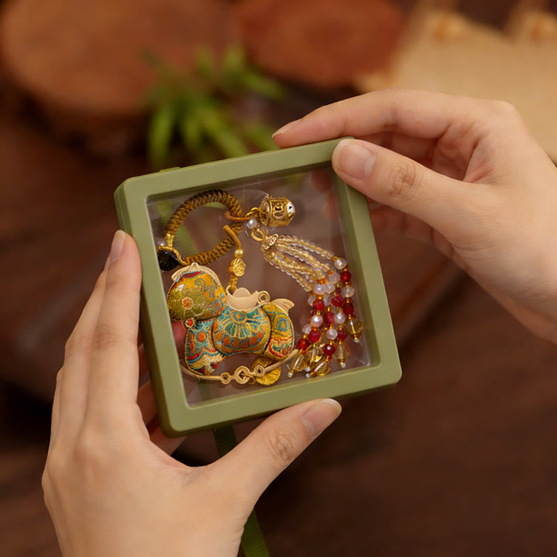 Buddha Stones Year Of The Horse Embroidery Prosperity Key Chain - image 8