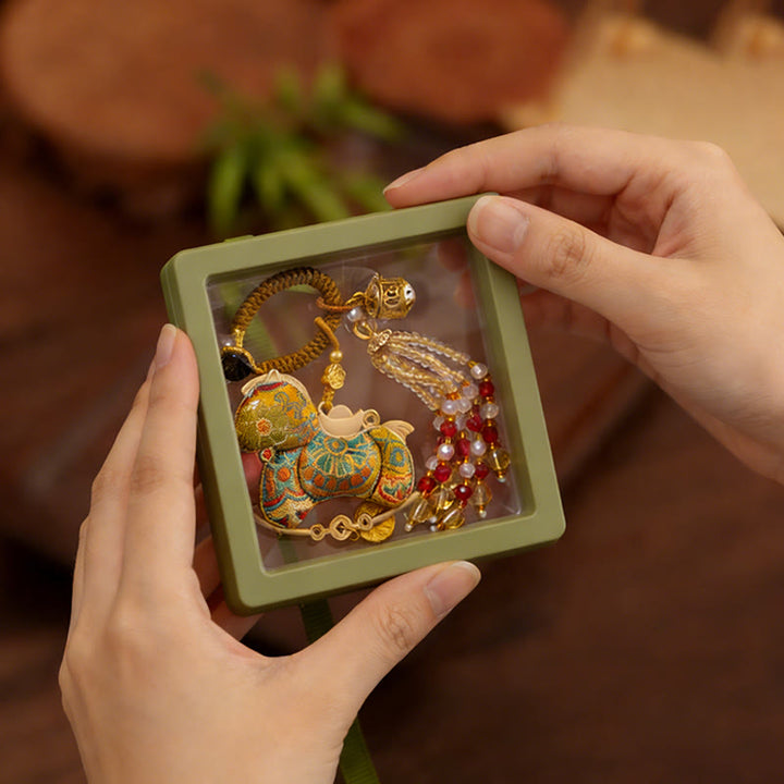 Buddha Stones Year Of The Horse Embroidery Prosperity Key Chain - image 8