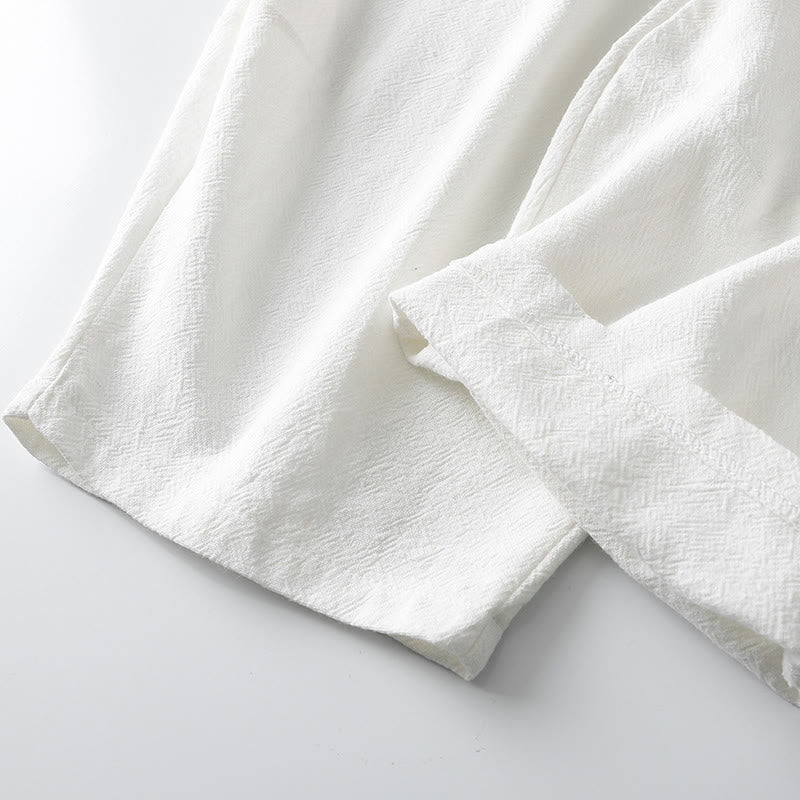 Buddha Stones Summer Solid Color Drawstring Ankle-Length Men's Harem Pants With Pockets - image 8