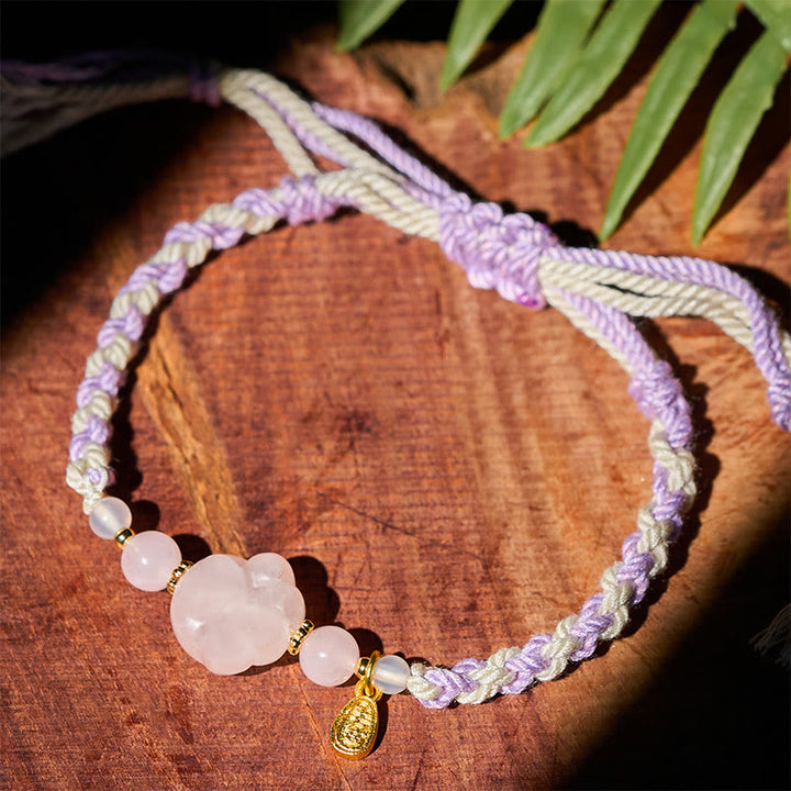Buddha Stones Pink Crystal Cat Warmth Love Bracelet - image 3