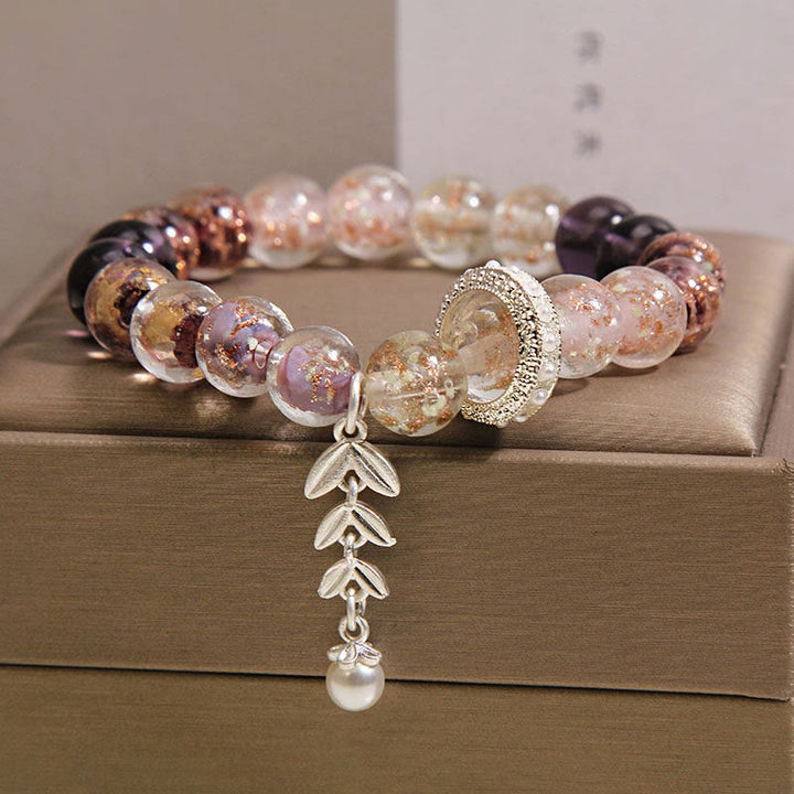 Buddha Stones Liuli Glass Bead Wheat Ear Charm Bracelet - image 5