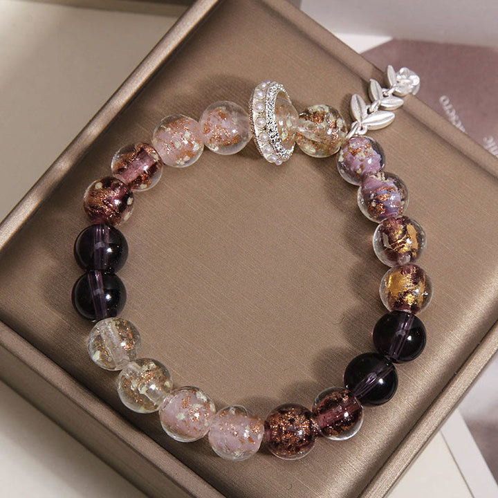 Buddha Stones Liuli Glass Bead Wheat Ear Charm Bracelet - image 3