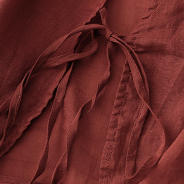 Buddha Stones Summer Plain Long Sleeve Lace-up Open Front Women's Kimono - image 3